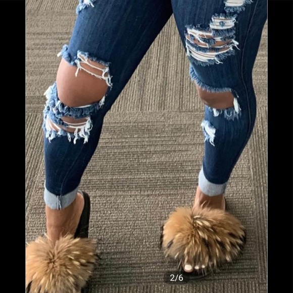 Ripped cutout skinny jeans. - Picture 2 of 7